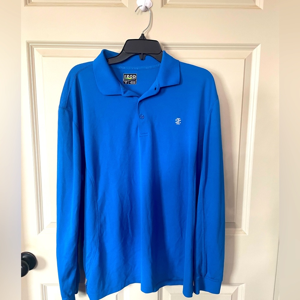 IZOD- Golf Polo Long Sleeve Blue
